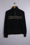 Vintage 90's Kappa 1/4 Zipper Jacket Black - Cotton