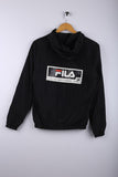 Vintage 90's FILA Zipper Hoodie Black - Polyester