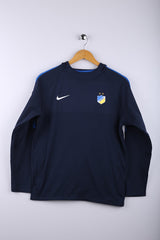 Vintage 90's Nike APOEL FC Sweashirt Navy - Polyester