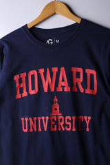 Vintage 90's Howard Uni Tee Navy - Cotton