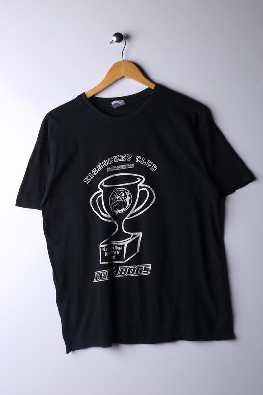 Vintage 90's Eishockey Club Tee Black - Cotton