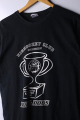 Vintage 90's Eishockey Club Tee Black - Cotton