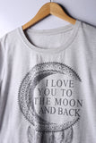 Vintage 90's Graphic Moon Shirt Grey - Cotton