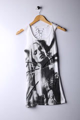 Vintage 90's Graphic Dress Tee White - Cotton