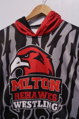 Vintage Milton Red Hawks Hoodie-Polyester