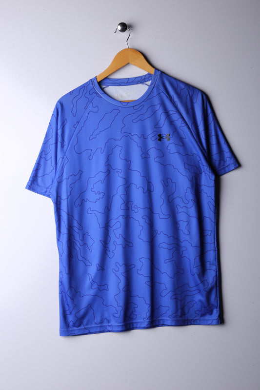 Vintage 90's Under Armour Activewear Top Blue - Polyester