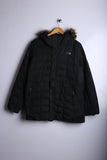 Vintage 90's The North Face Fur Hooded Puffer Jacket Black - Polyester Womens