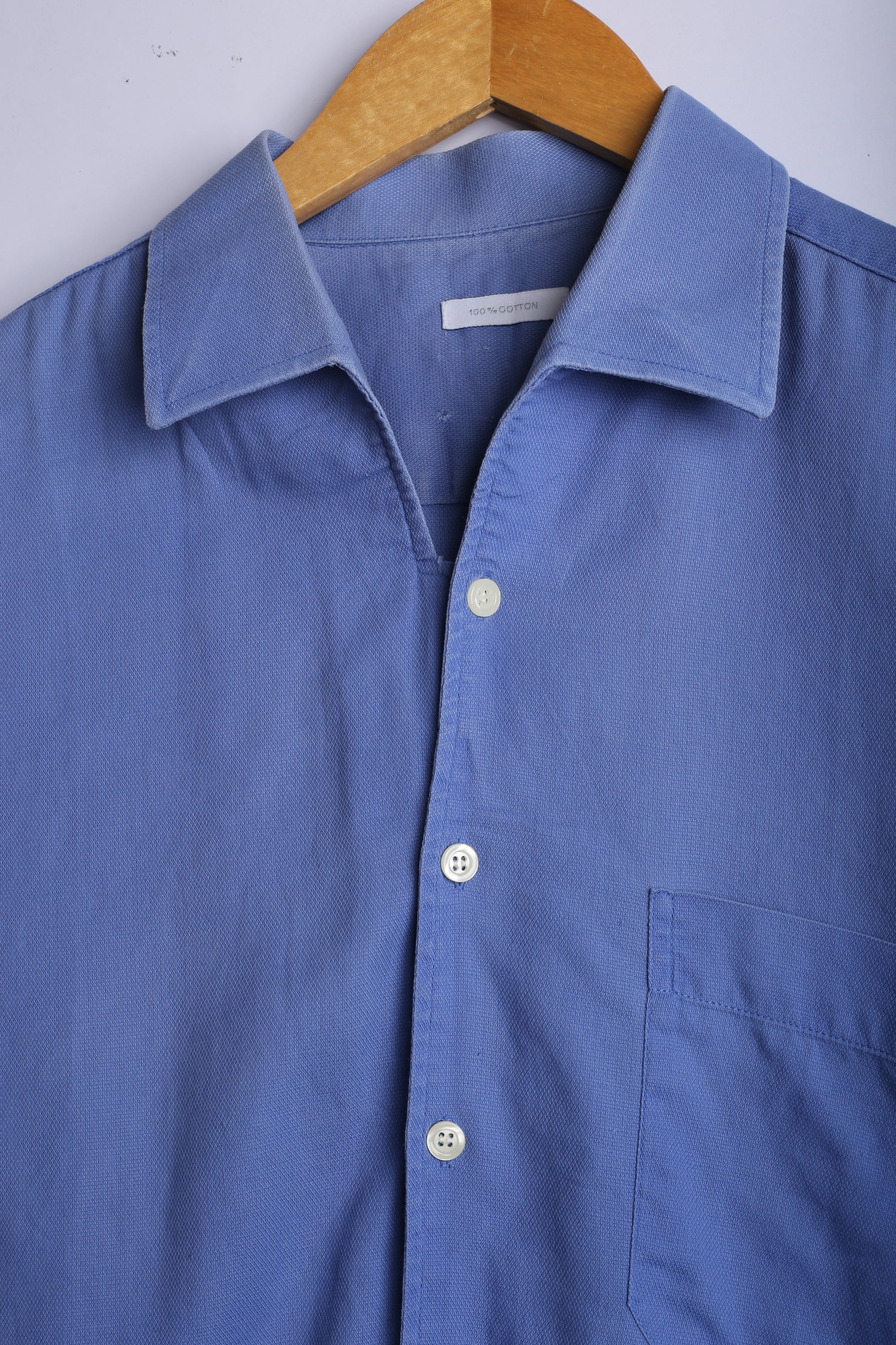Vintage Casual Shirt Sky Blue - Cotton