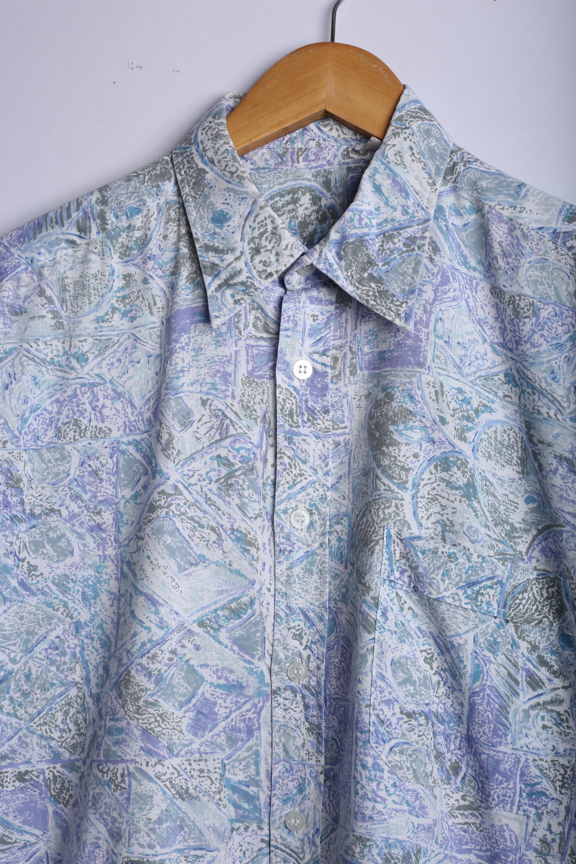 Vintage Hawaiin Shirt Sky Blue - Cotton