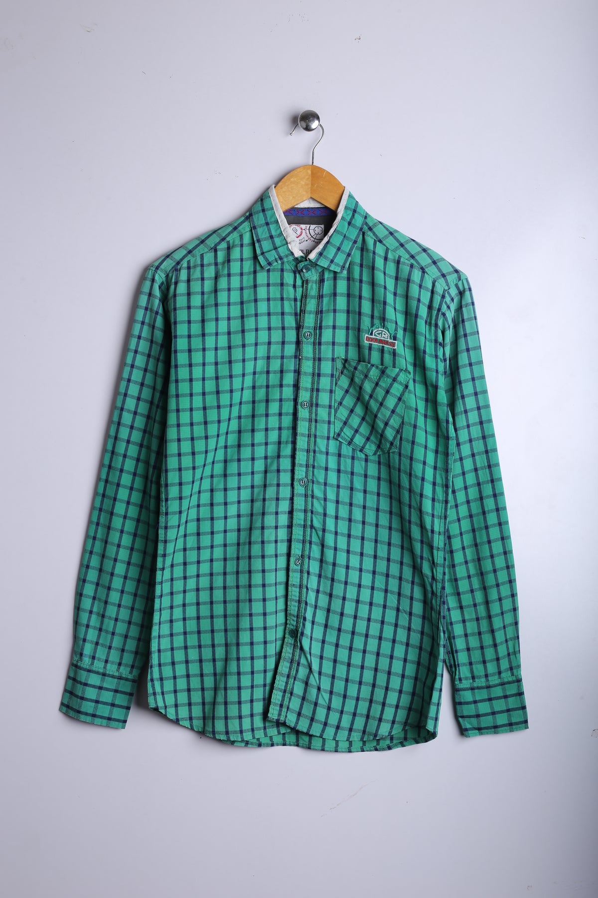 Vintage Cool Raksh Shirt Green Checkred - Cotton