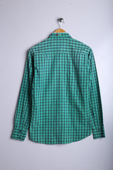 Vintage Cool Raksh Shirt Green Checkred - Cotton