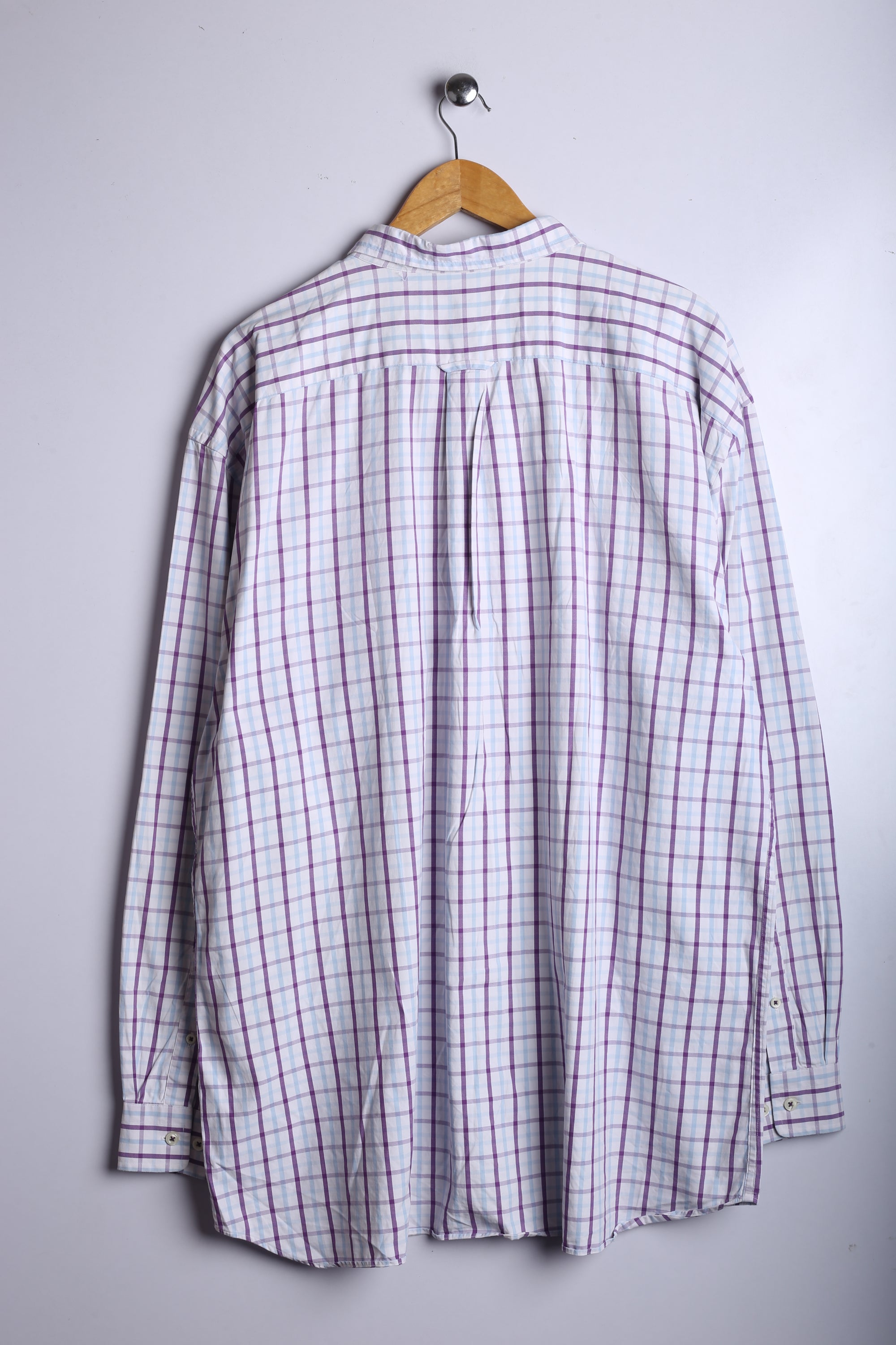 Vintage GANT Shirt Button Down Purple/White Checkred - Cotton