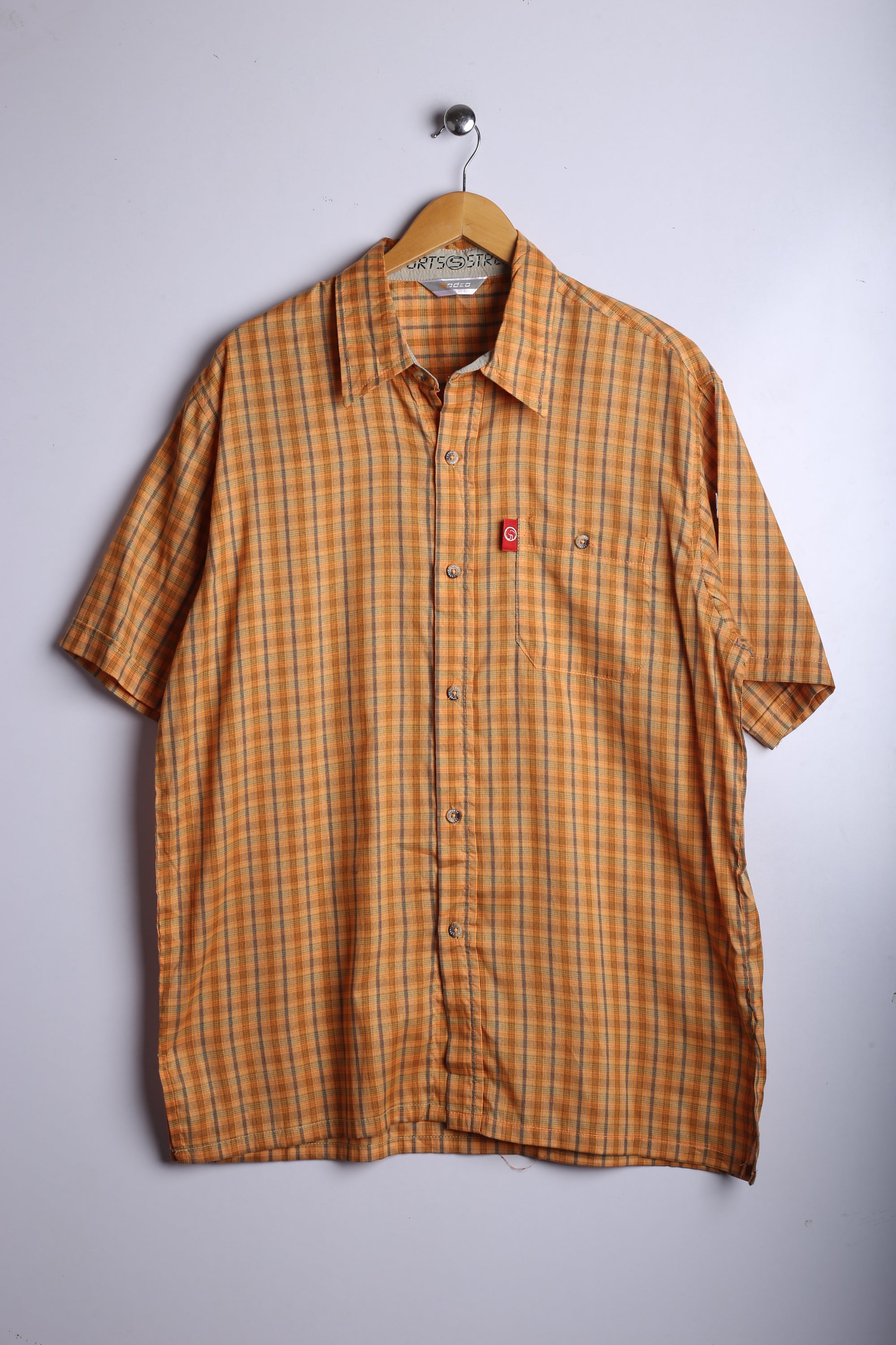 Vintage  Odeo Half Sleeve Shirt Orange/Stripe - Cotton