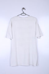 Vintage Bershka Graphic Tee White Medium