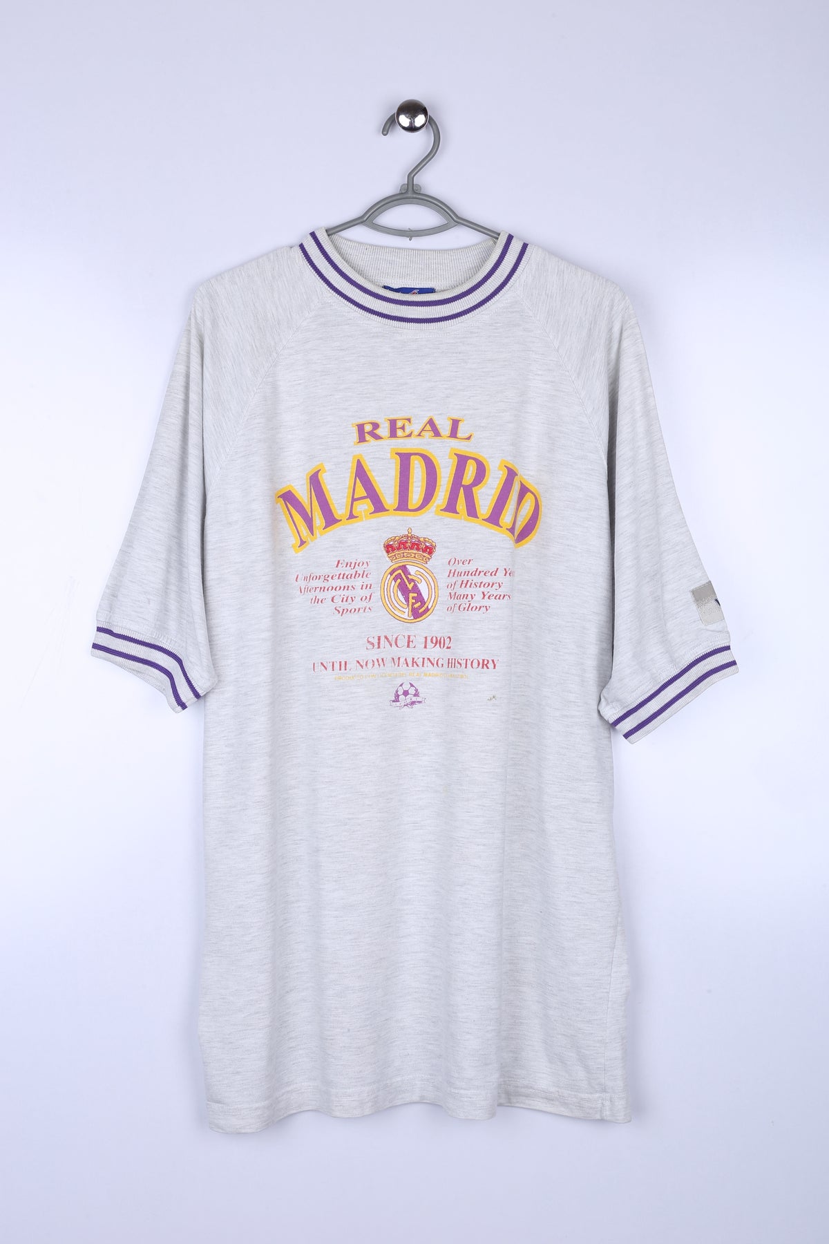 Vintage 90's Real Madird Graphic Tee White Medium