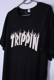 Vintage Trippin Graphic Tee Black Large