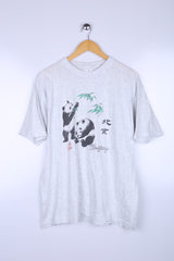 Vintage Panda Graphic Tee Grey