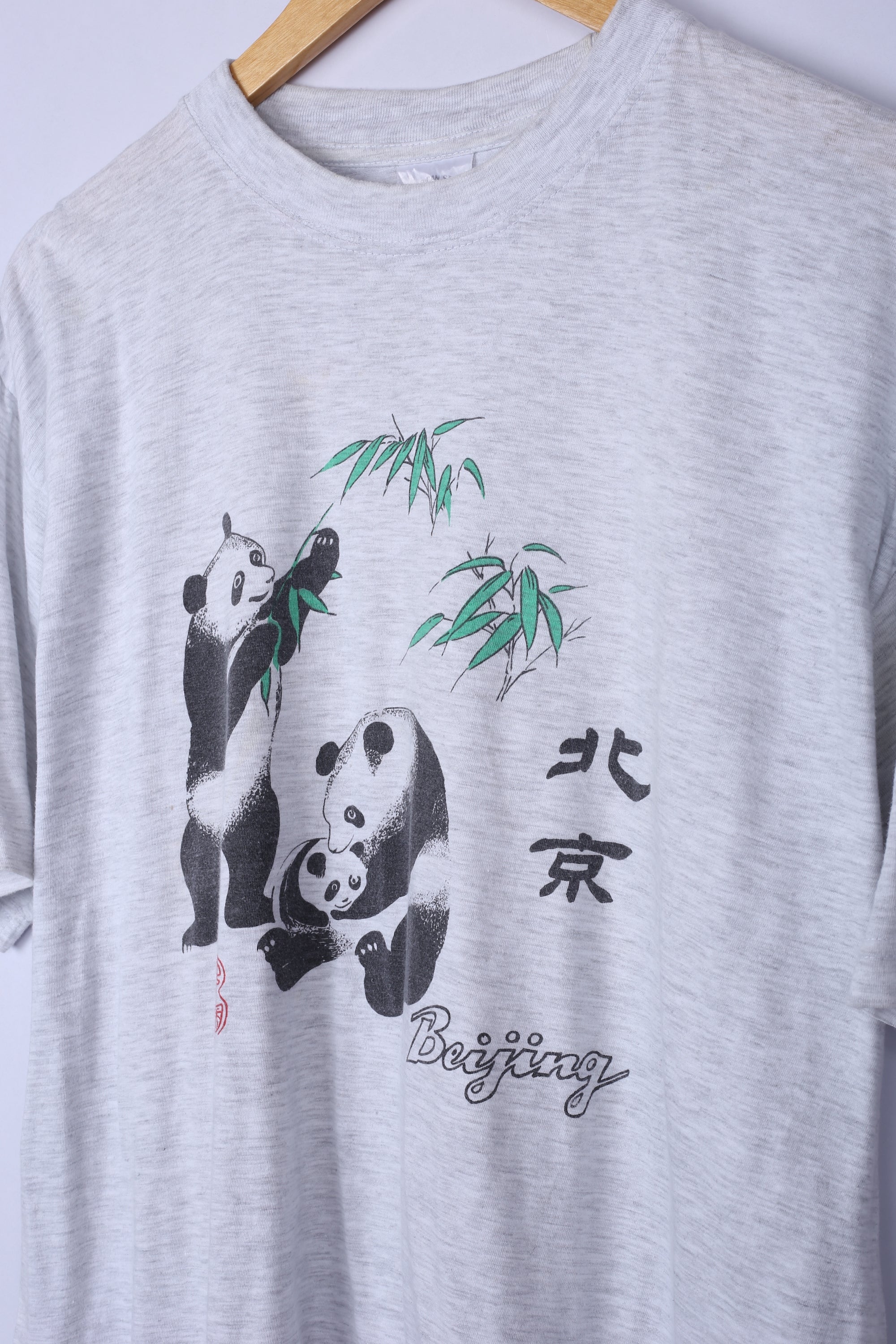 Vintage Panda Graphic Tee Grey