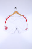 Vintage Umbro 3 Lions England Shorts White