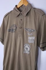 Vintage 90's Wing Tours Polo Brown