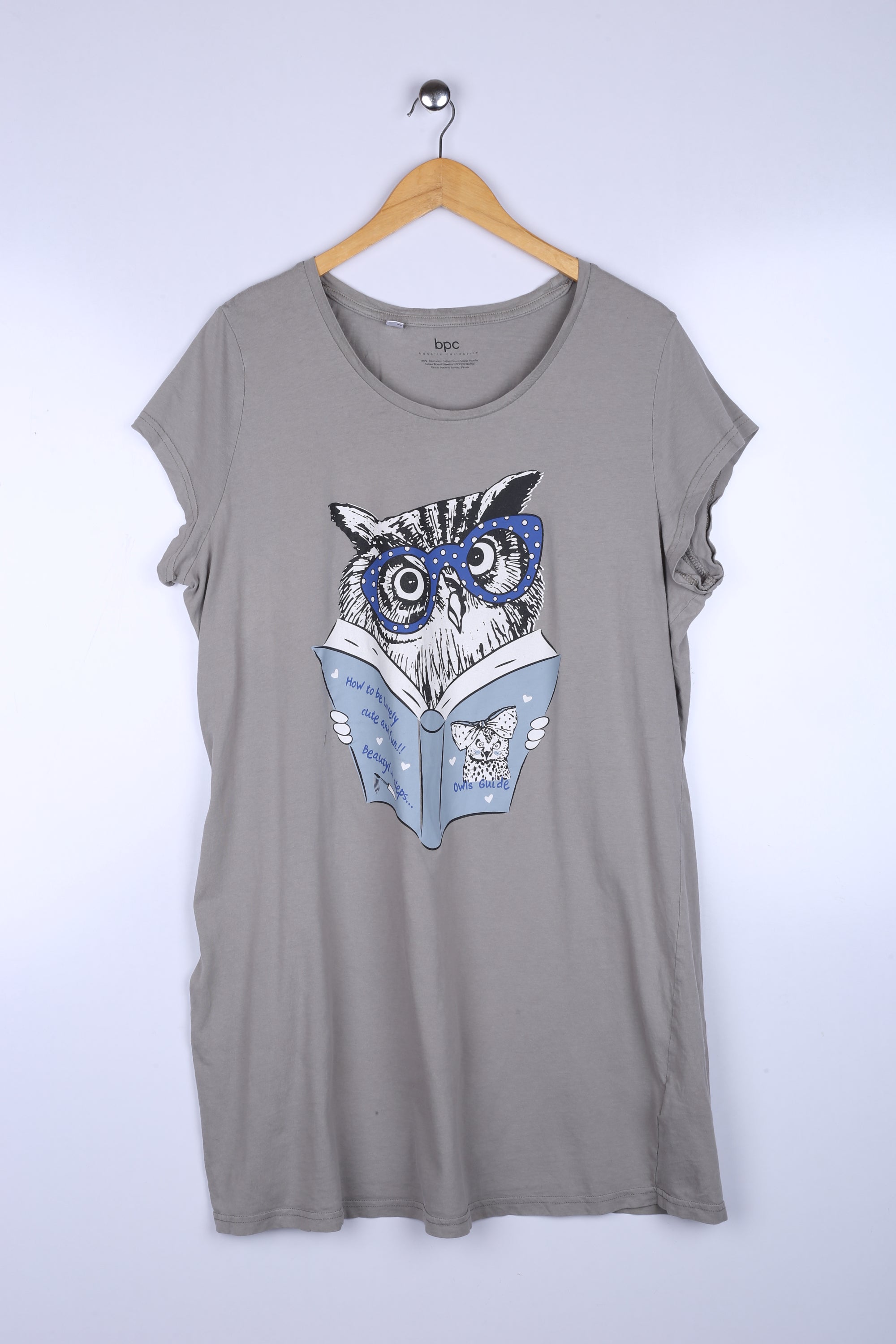 Vintage Owls Guide Graphic Tee Grey