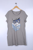 Vintage Owls Guide Graphic Tee Grey
