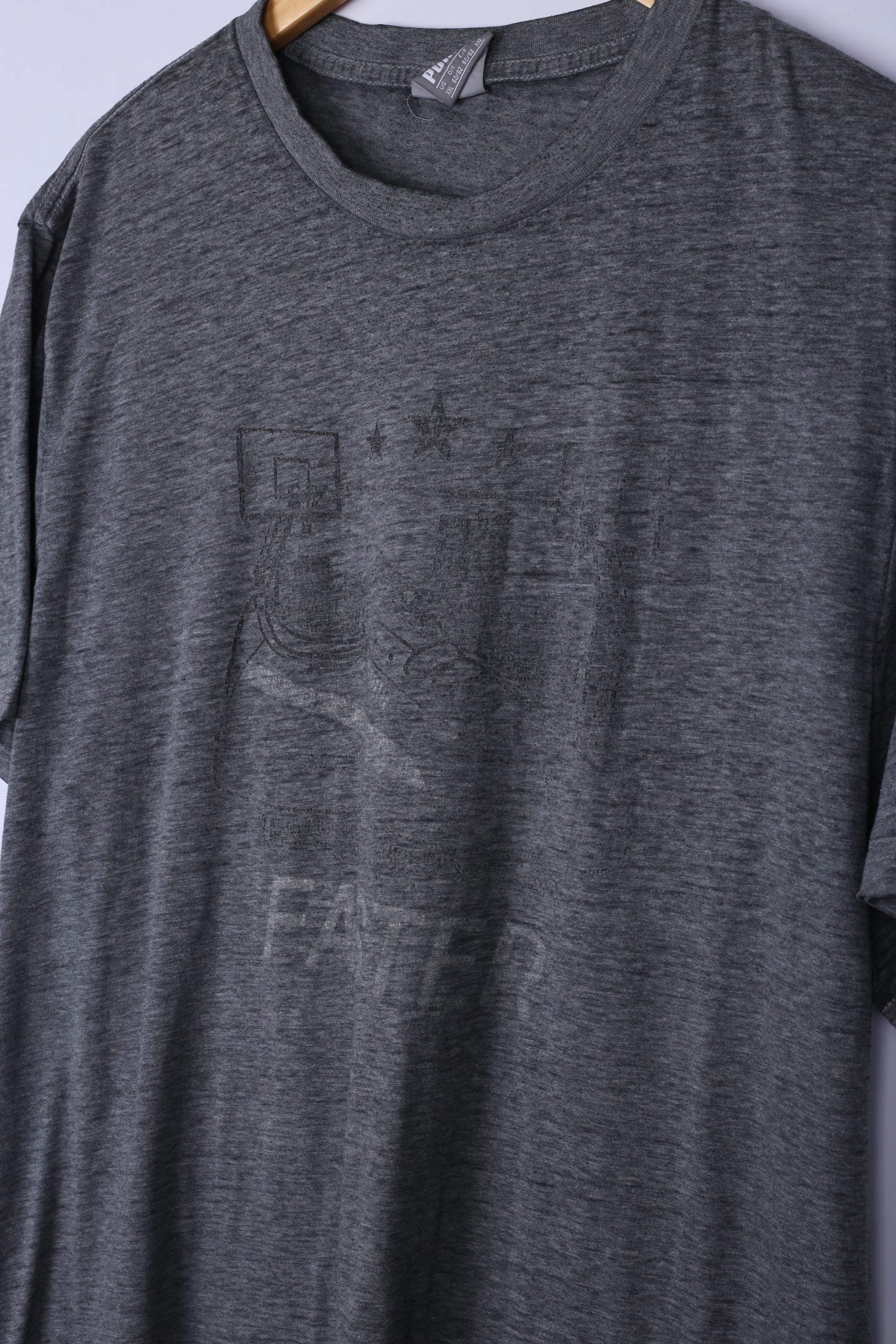 Vintage Faster Graphic Tee Grey