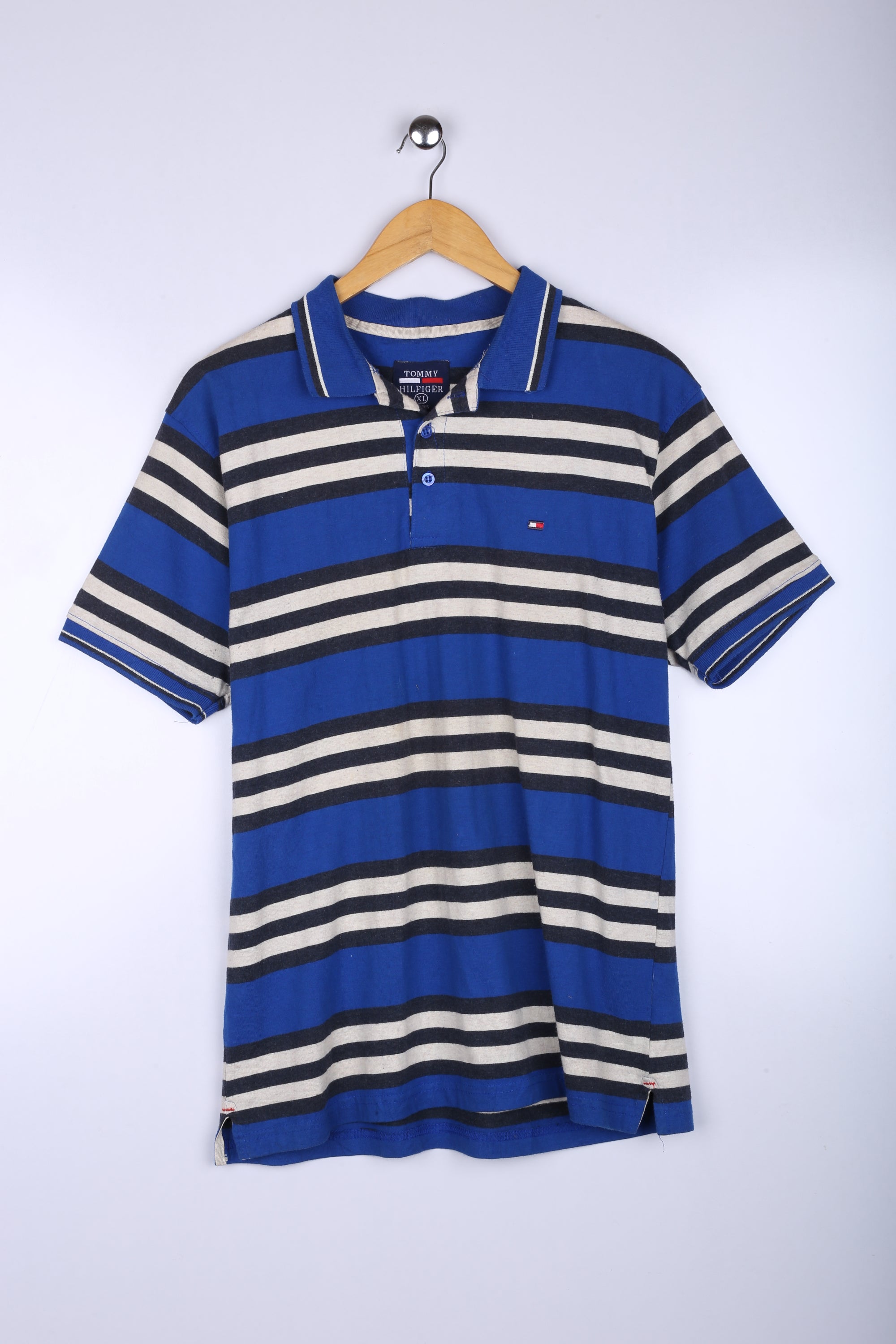 Vintage Tommy Hilfiger Polo Blue Stripe