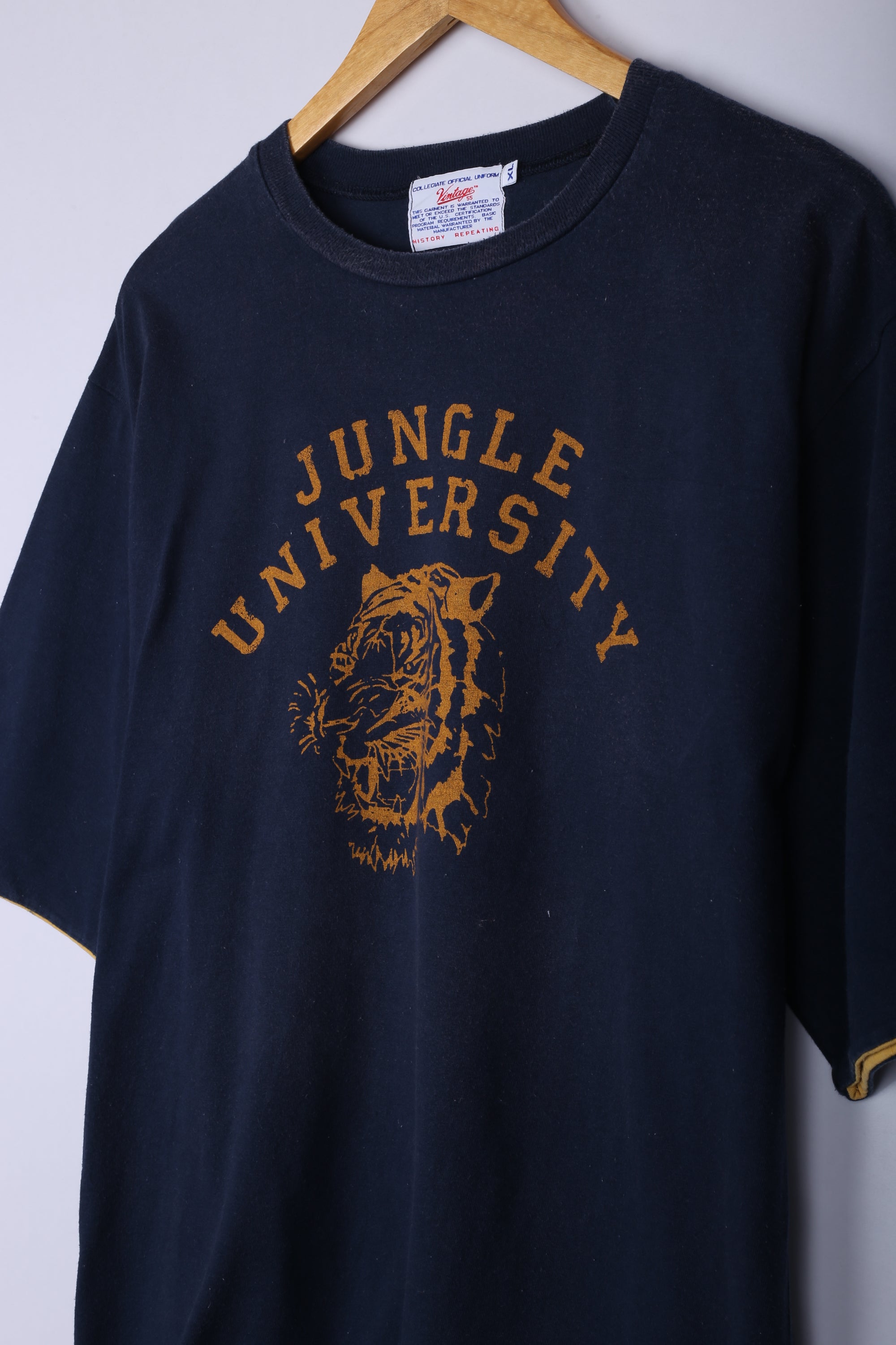 Vintage Jungle University Graphic Tee Navy