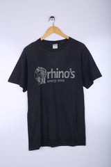 Vintage Rhinos Drink Graphic Tee Black