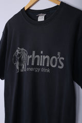 Vintage Rhinos Drink Graphic Tee Black