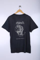 Vintage Rhinos Drink Graphic Tee Black