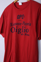 Vintage Oiglio Graphic Tee Red