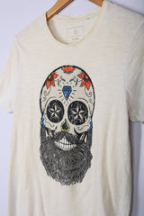 Vintage Diamond Skull Graphic Tee Off White