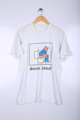 Vintage down Load Graphic Tee Grey