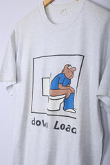 Vintage down Load Graphic Tee Grey