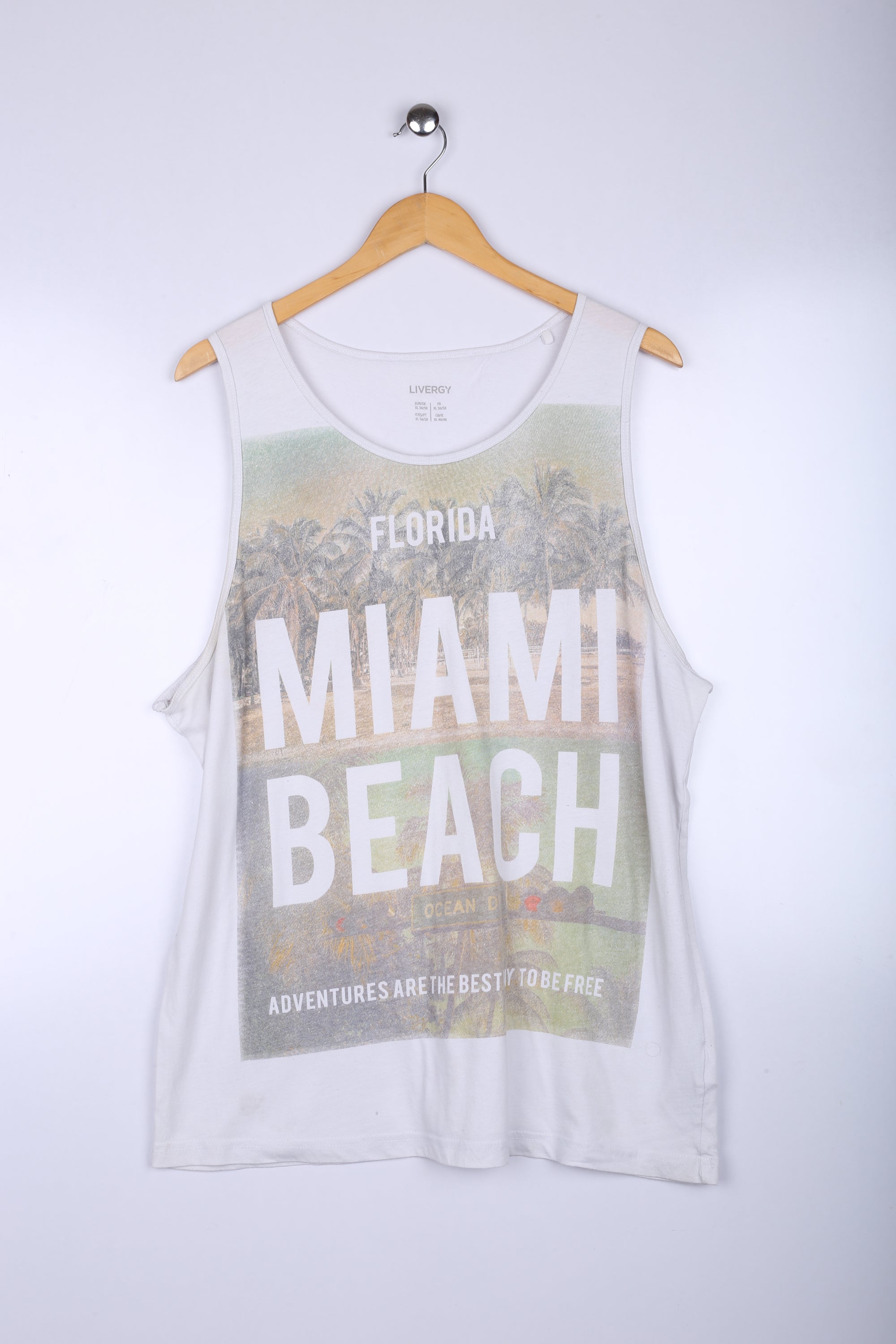 Vintage Miami Beach Graphic Tanktop White