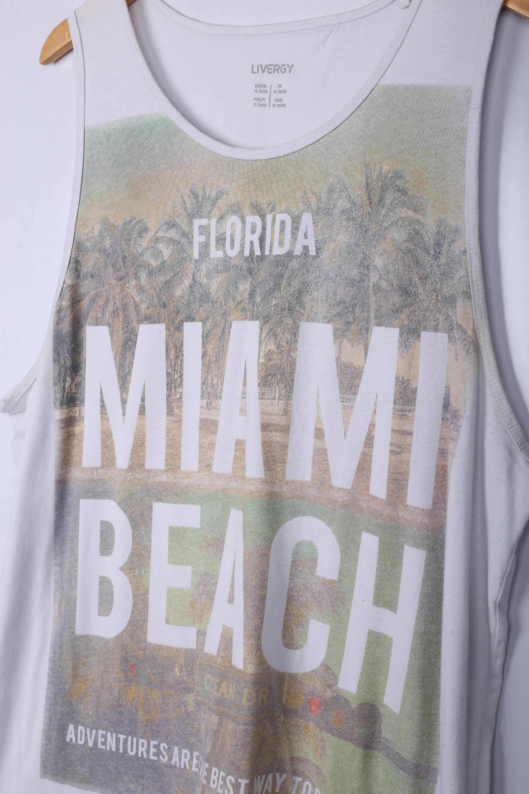 Vintage Miami Beach Graphic Tanktop White