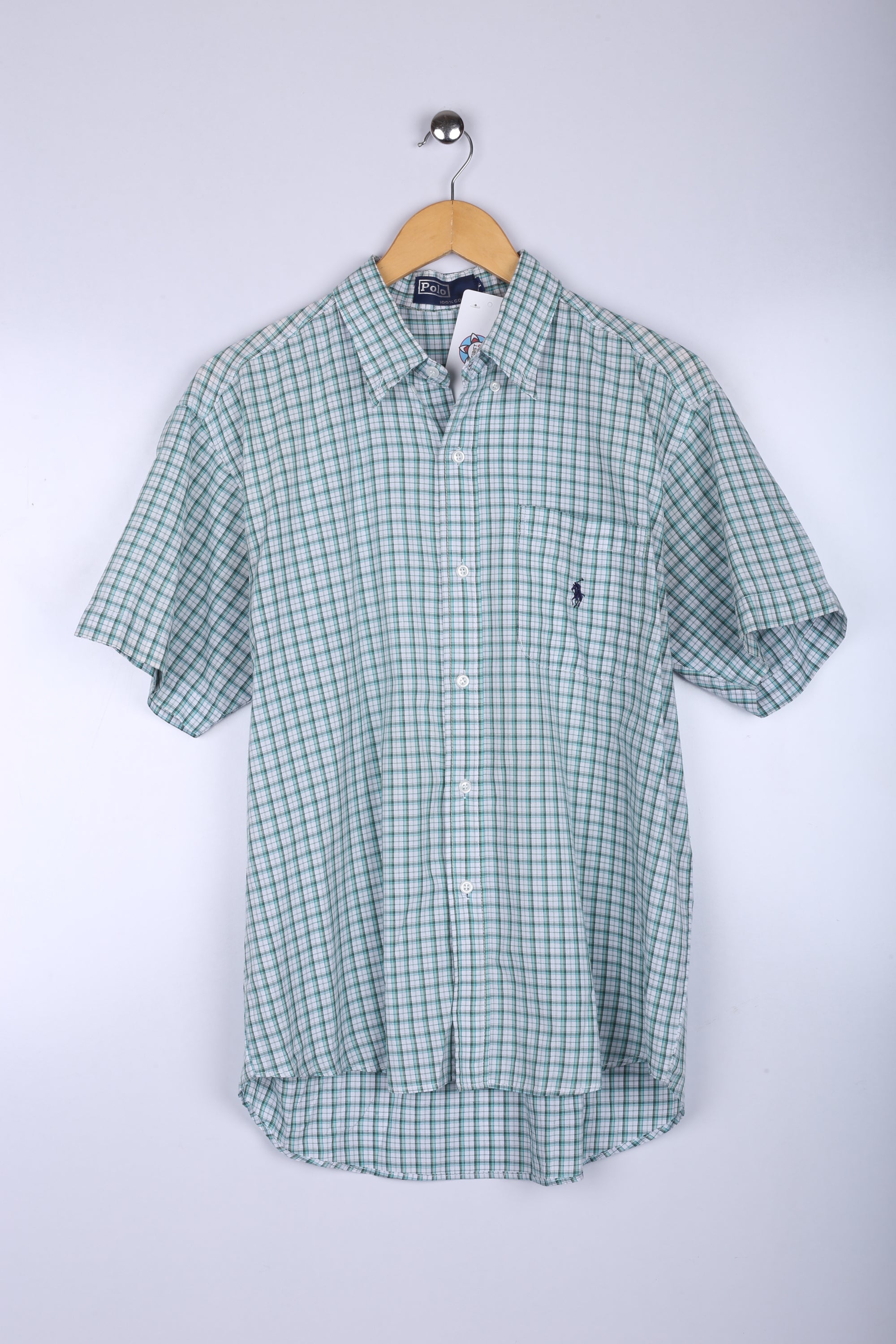 Vintage Ralph Lauren Half Sleeve Shirt Green Stripe