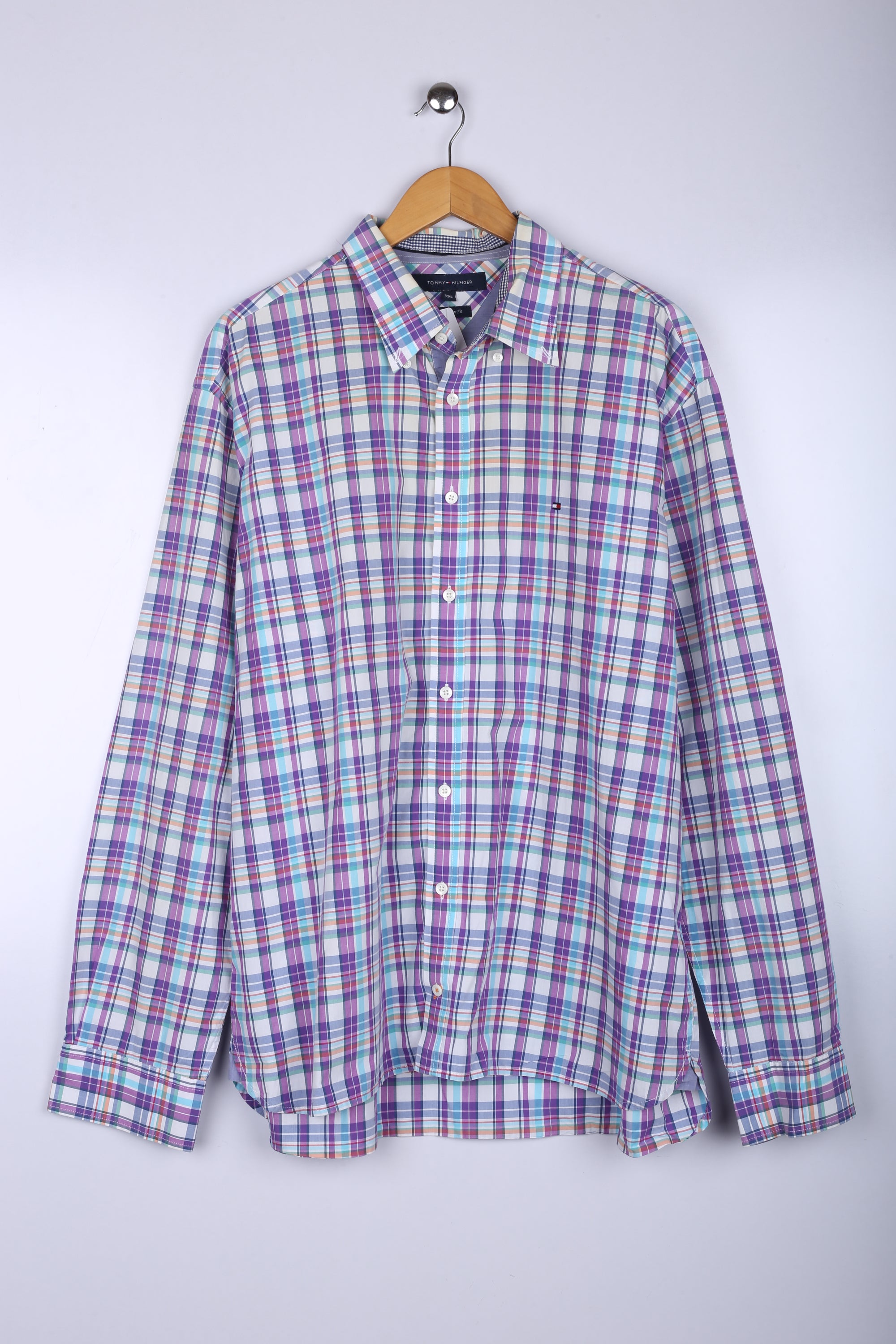 Vintage Tommy Hilfiger Shirt Purple Stripe