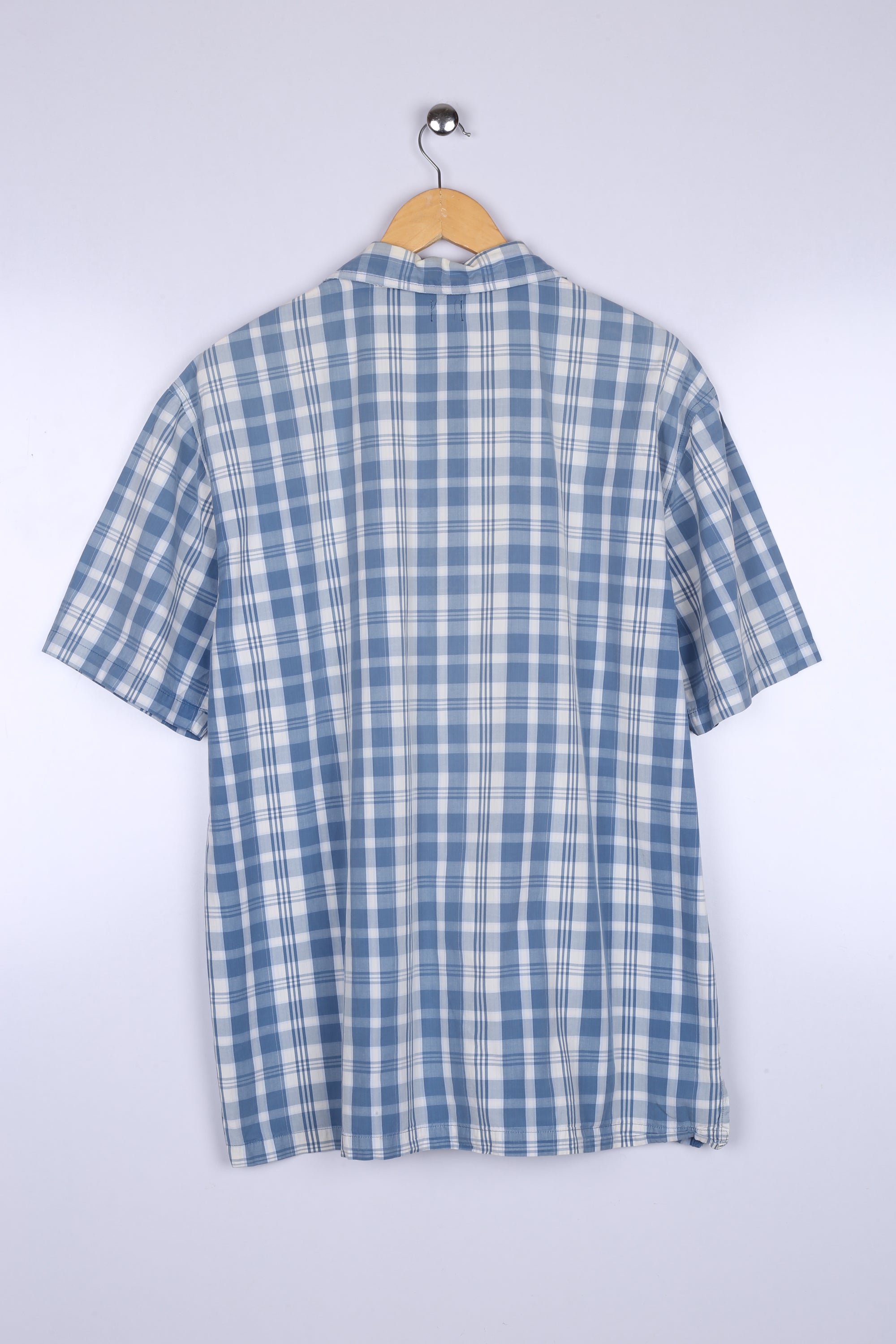 Vintage 90's Levis Half Sleeve Shirt Blue Checkered
