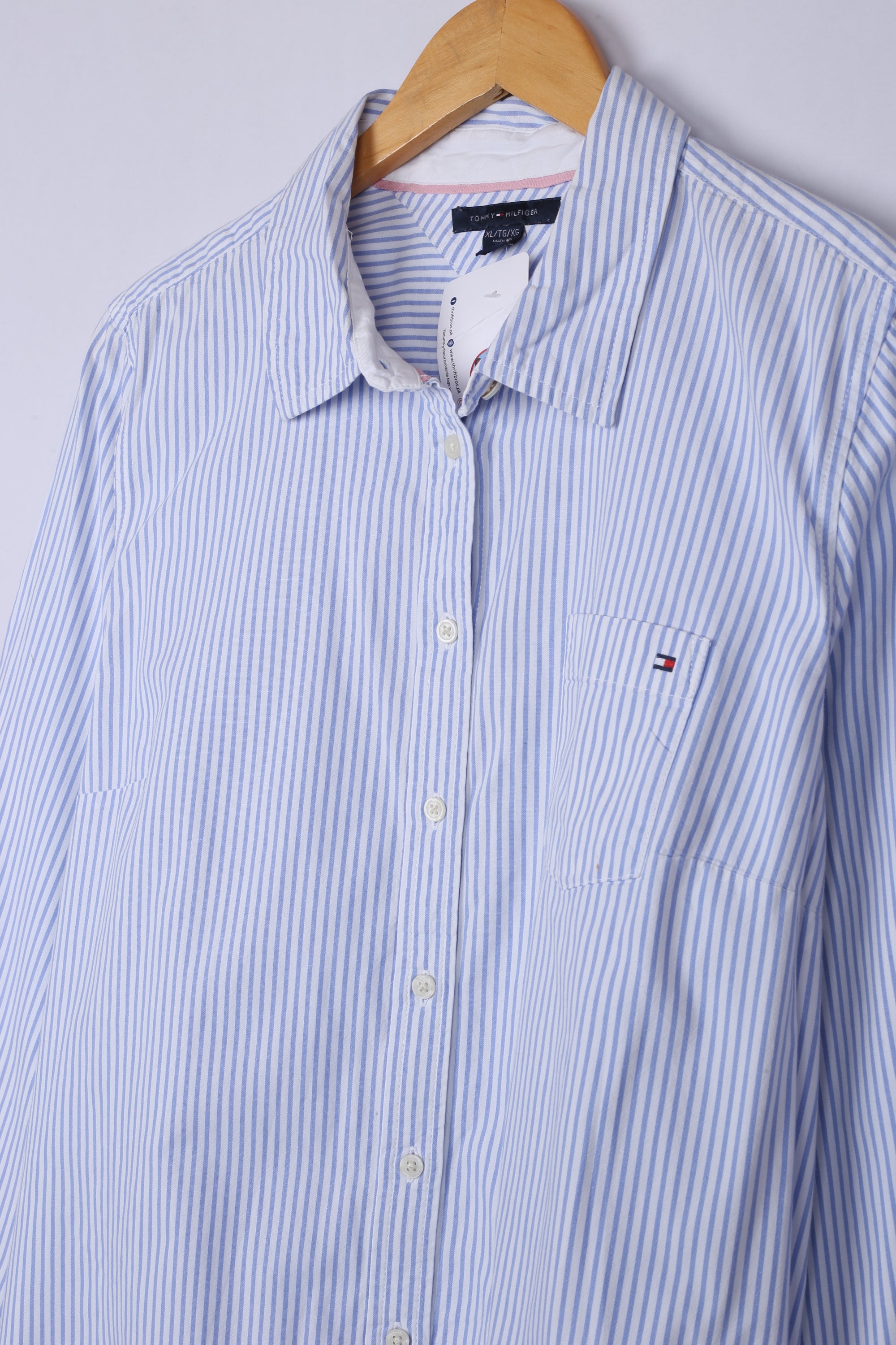 Vintage Tommy Hilfiger Shirt Sky Blue Stripe