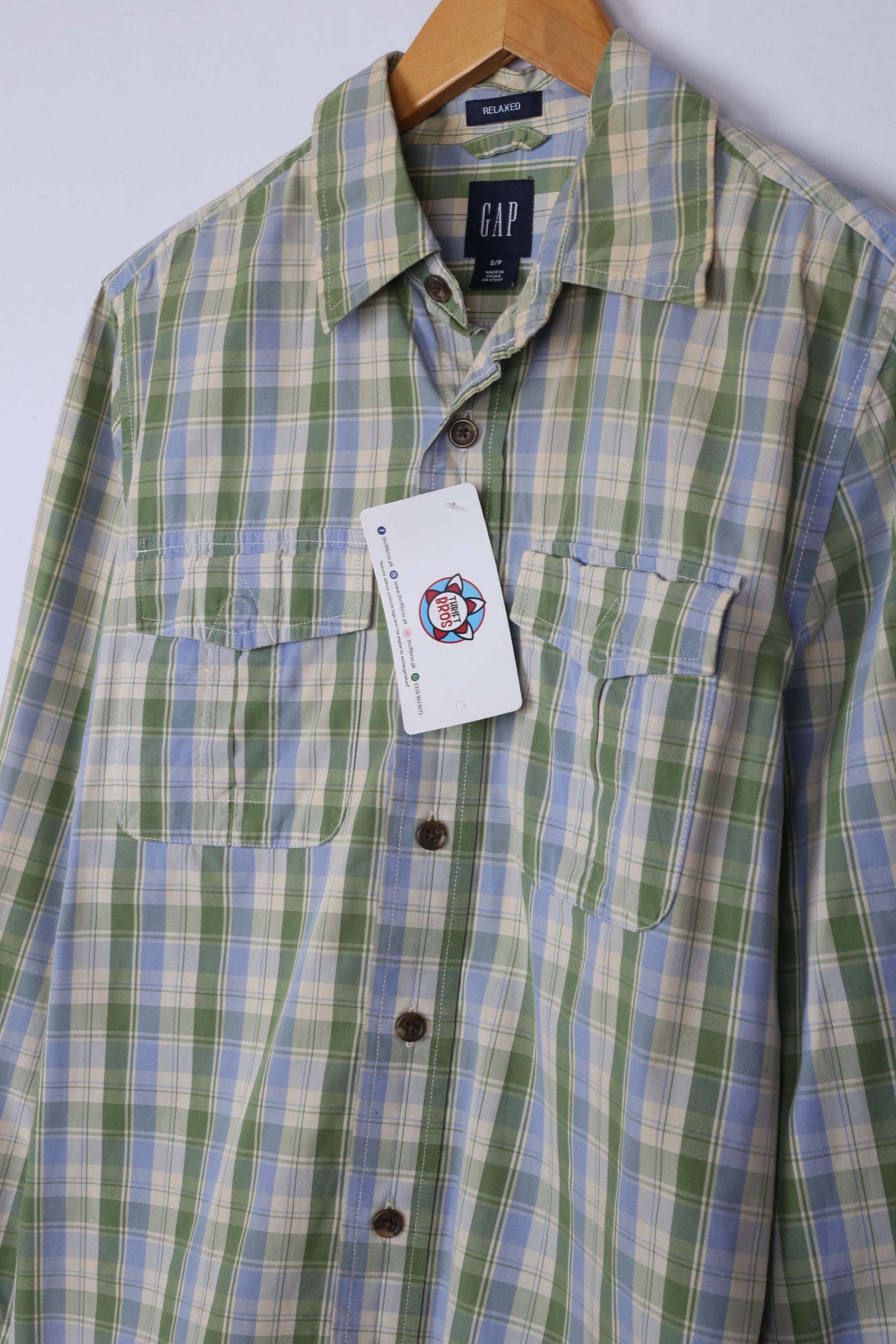 Vintage 90's GAP Shirt Olive Checkered