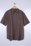 Vintage Café Hard Rock Half Sleeve Shirt Brown