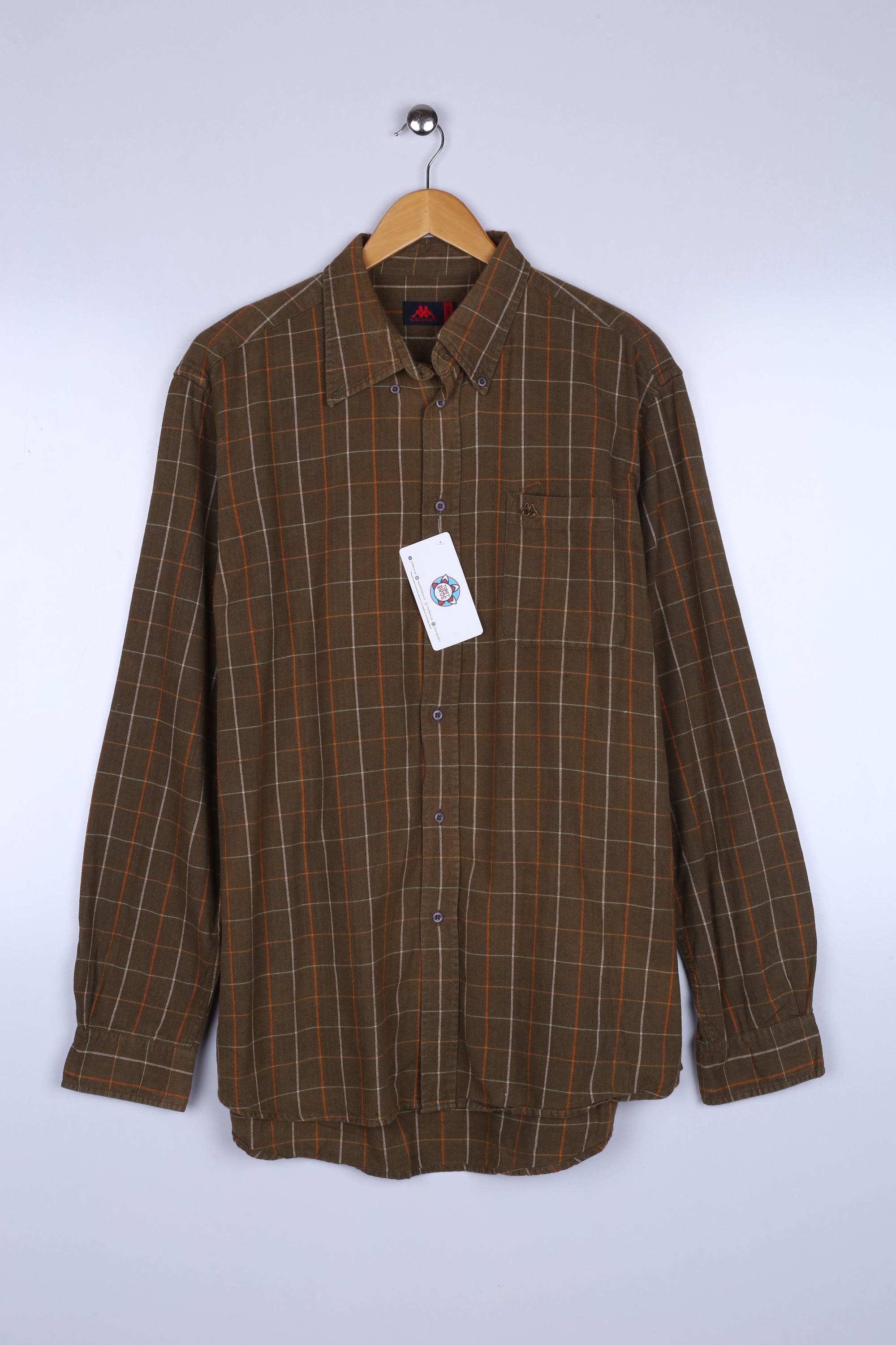 Vintage 90's Kappa Shirt Brown Checkered