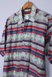 Vintage Hawaiin Floral Shirt Stripe