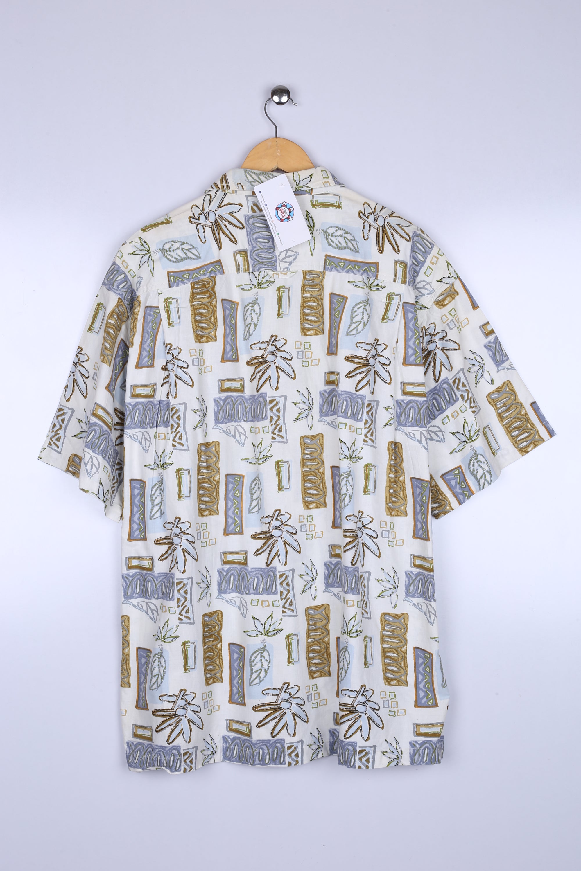 Vintage Hawaiin Shirt Cream Printed