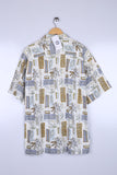 Vintage Hawaiin Shirt Cream Printed
