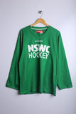 Vintage CCM NSWC Hockey Jersey Green - Knit Polyester