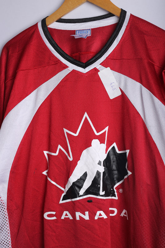 Vintage Canada Jersey Red/White - Knit Polyester